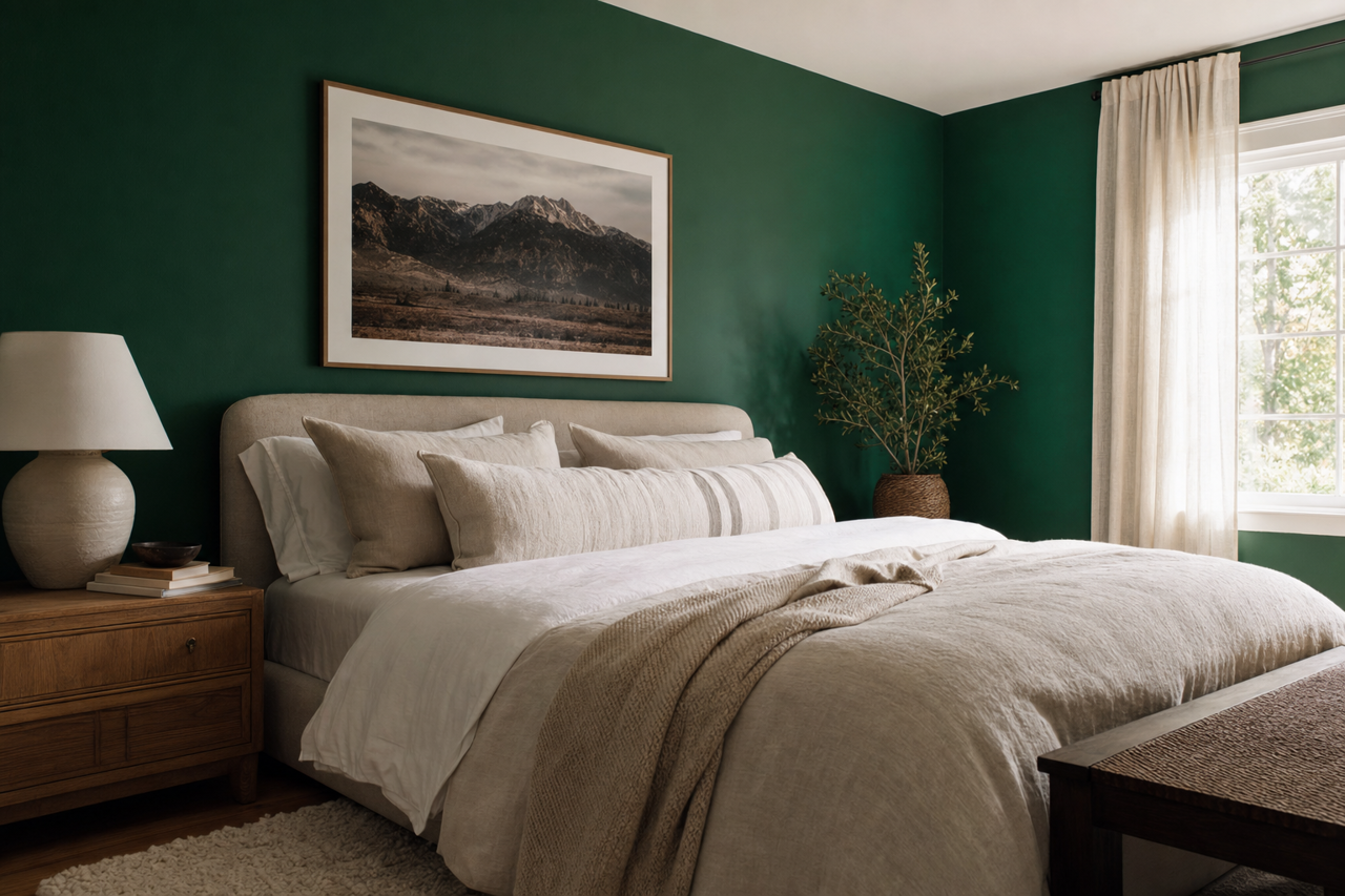 Green by Benjamin Moore on interiors