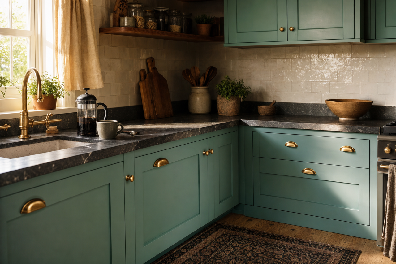 Summer by Benjamin Moore on cabinets