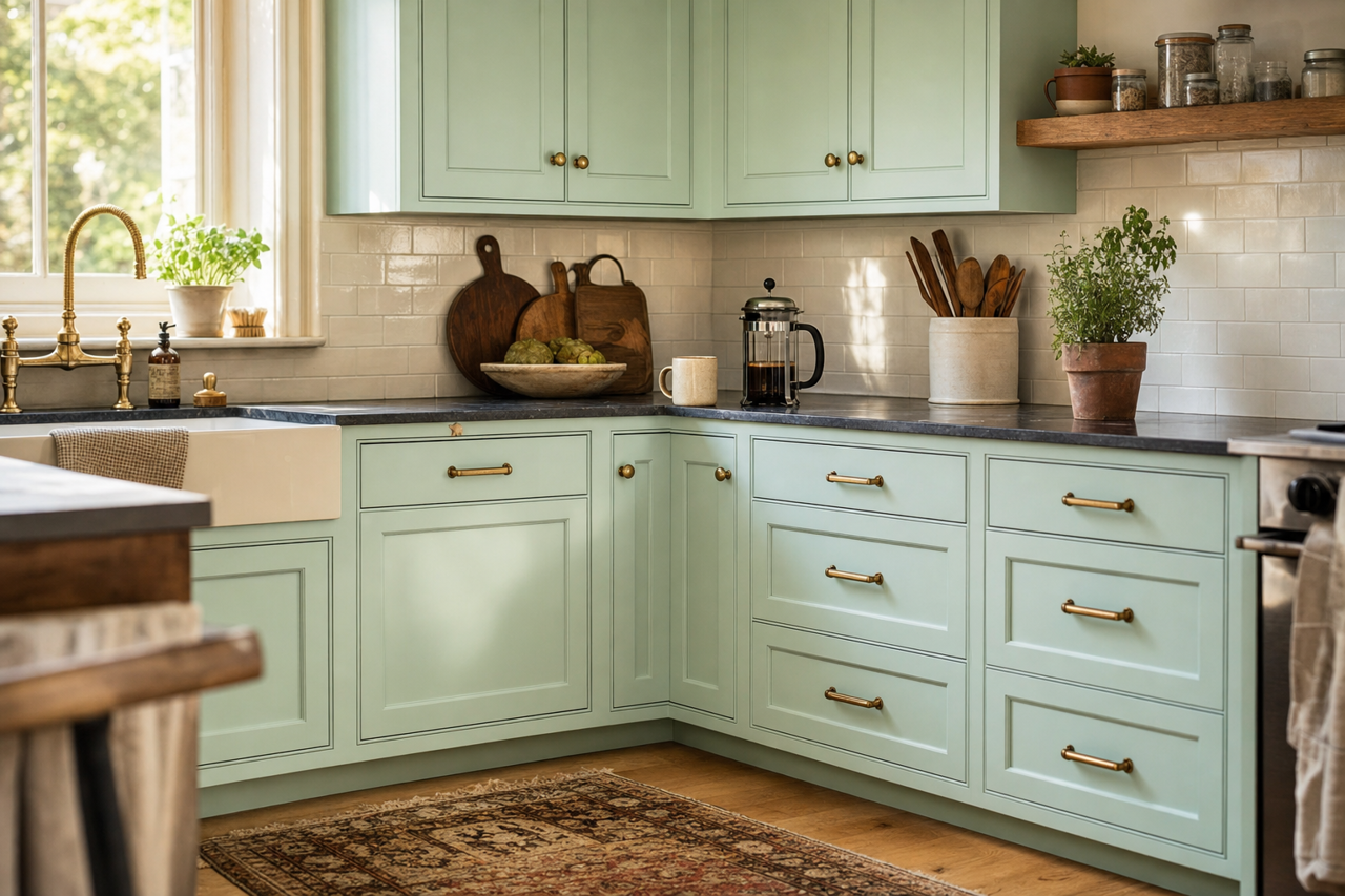 Antiguan by Benjamin Moore on cabinets