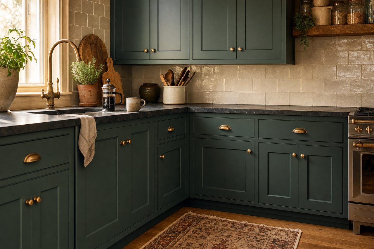 Hunter by Benjamin Moore on cabinets