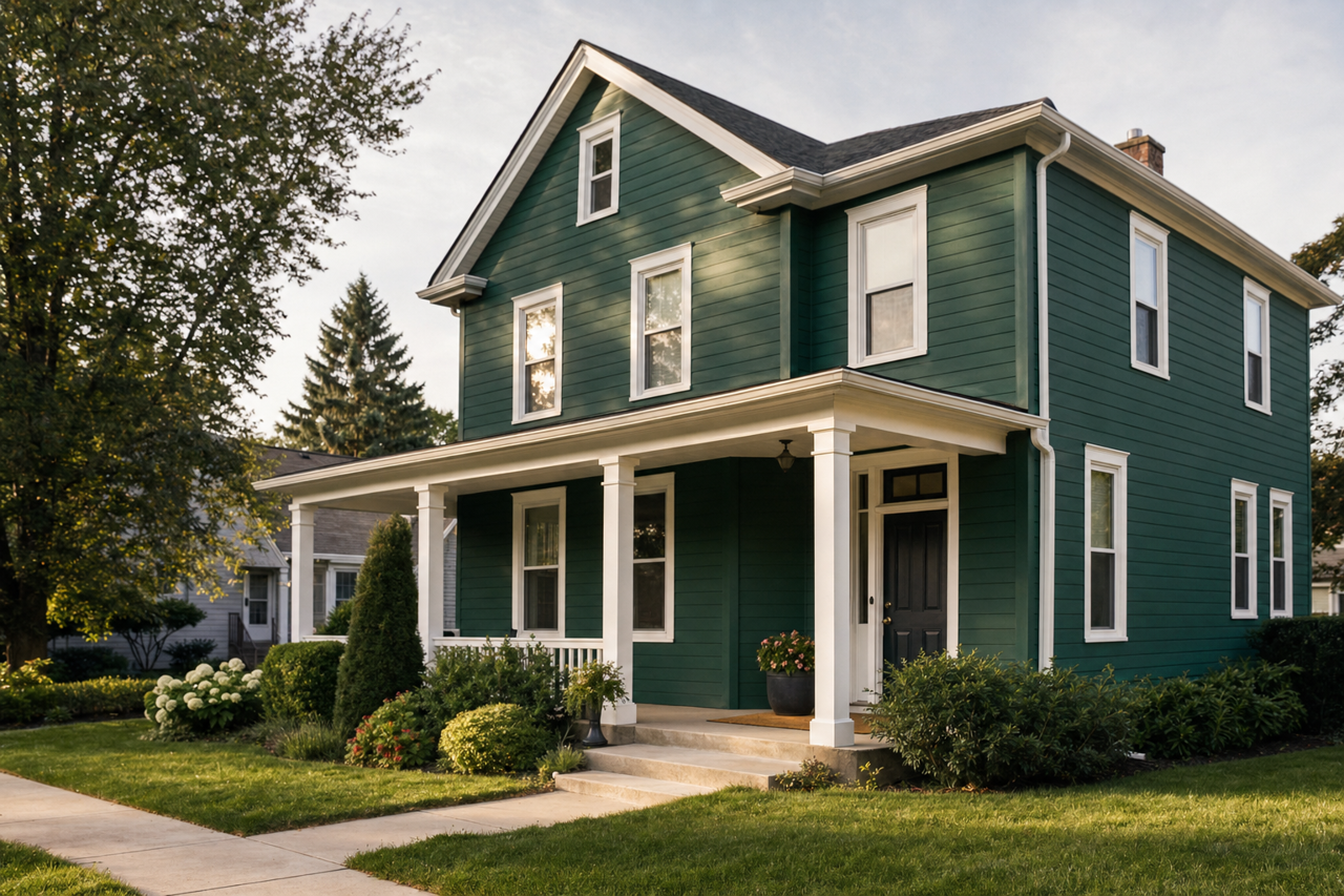 Fiddlehead by Benjamin Moore on exterior