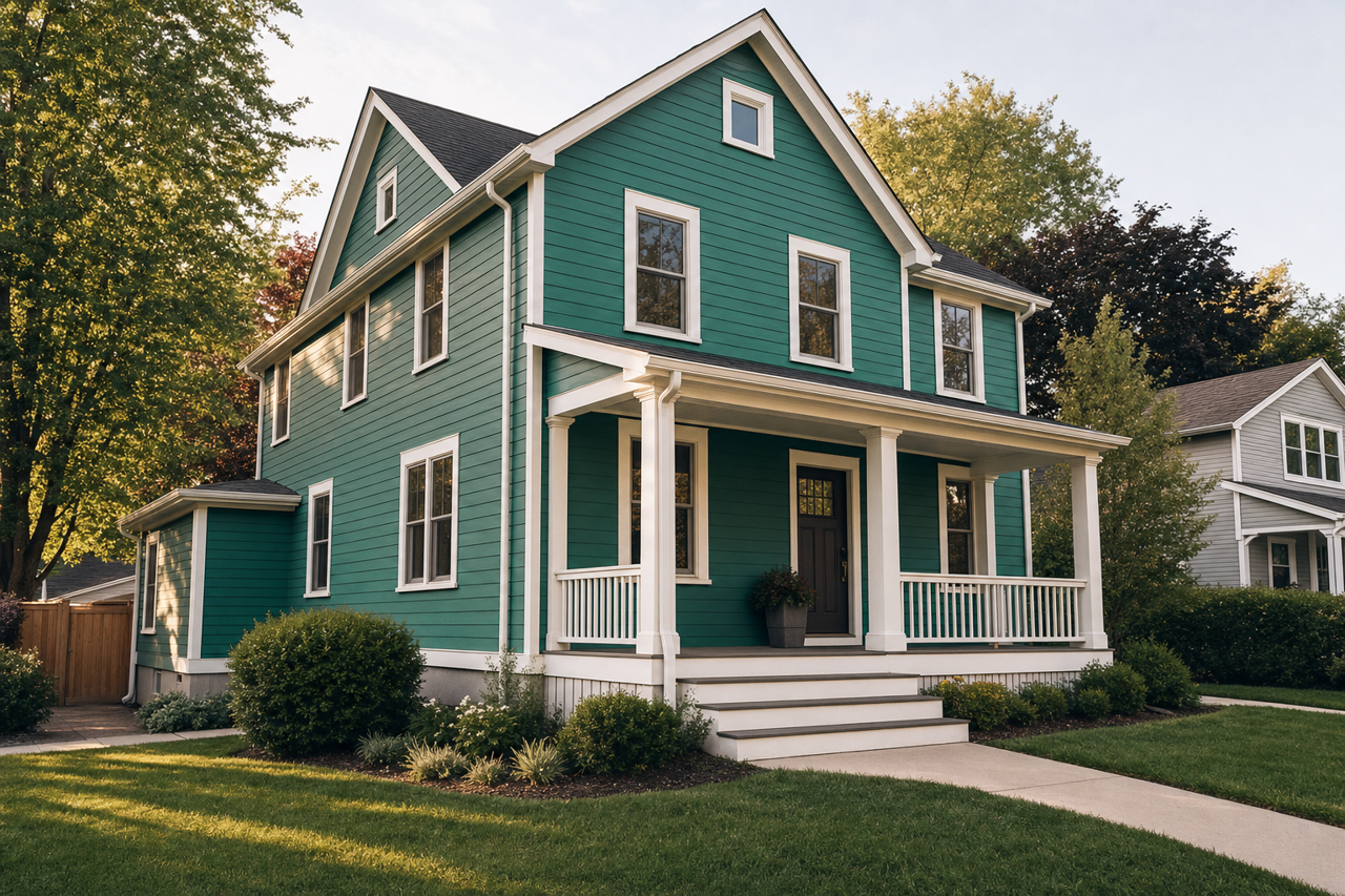 Green by Benjamin Moore on exterior