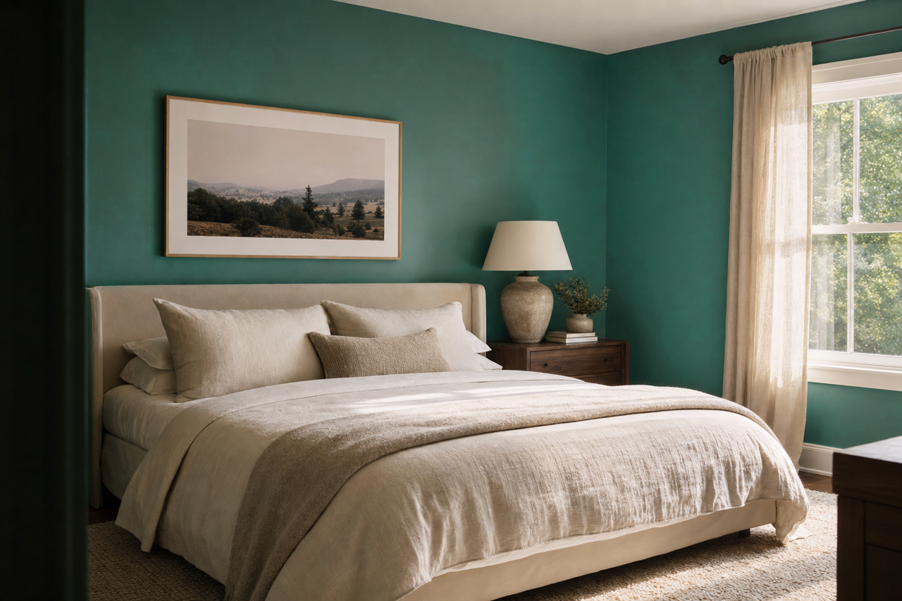 Green by Benjamin Moore on interiors