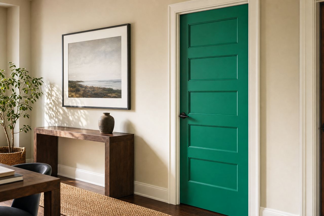 Reef by Benjamin Moore on interior-doors
