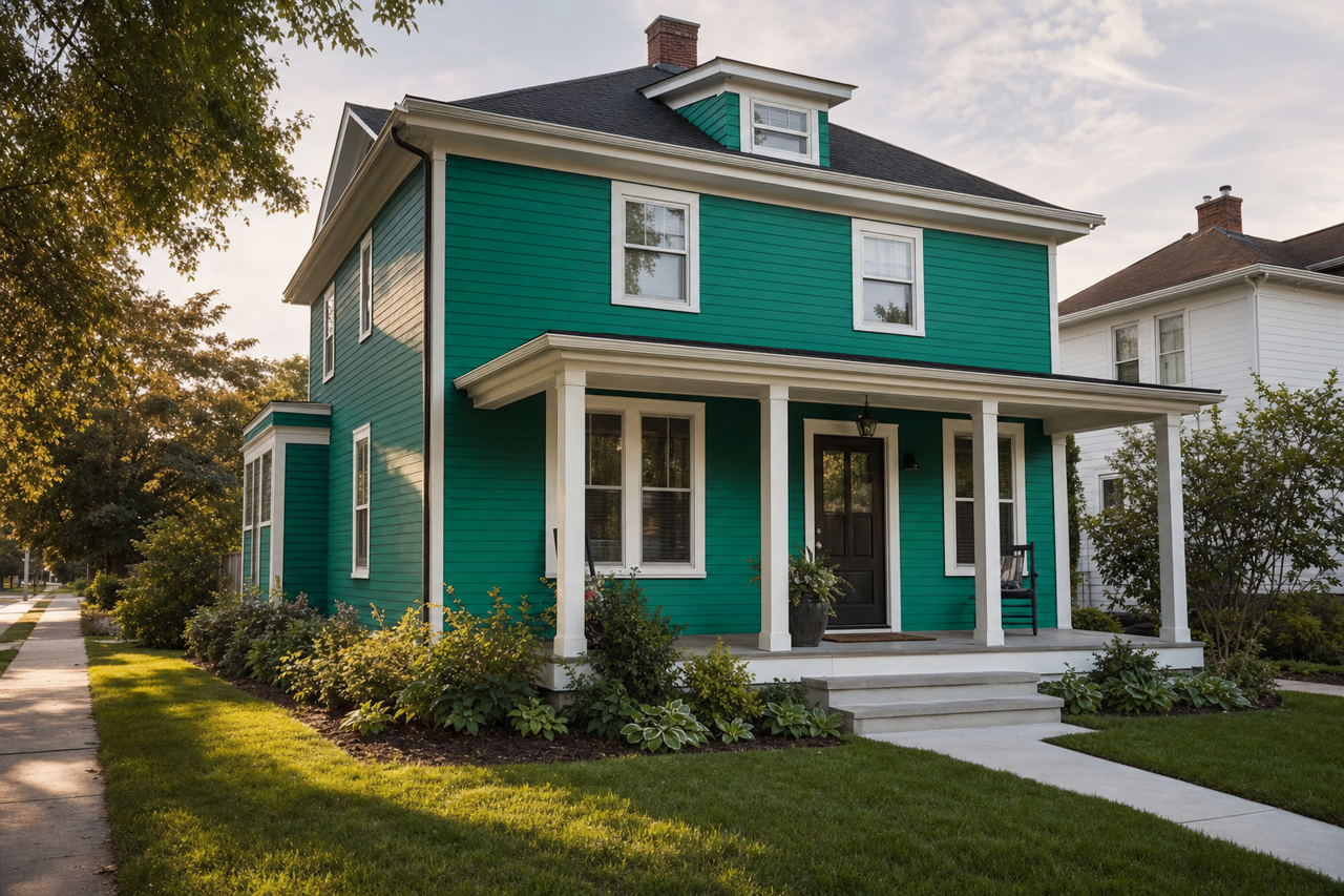 Ming by Benjamin Moore on exterior