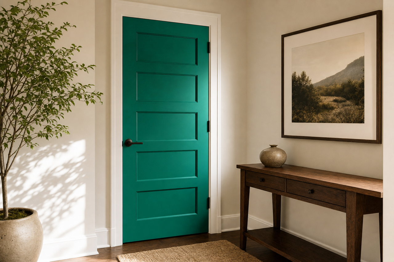 Ming by Benjamin Moore on interior-doors