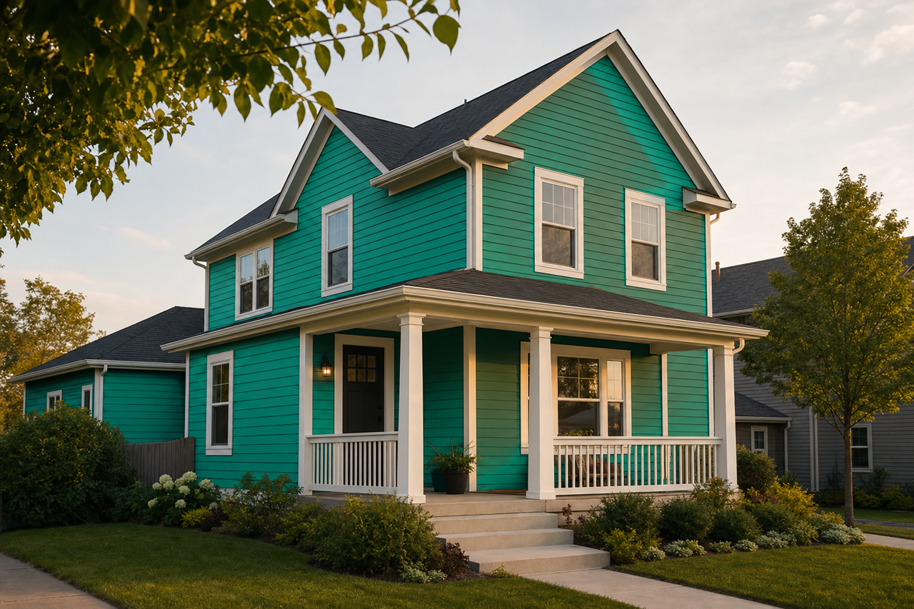 Kelp by Benjamin Moore on exterior