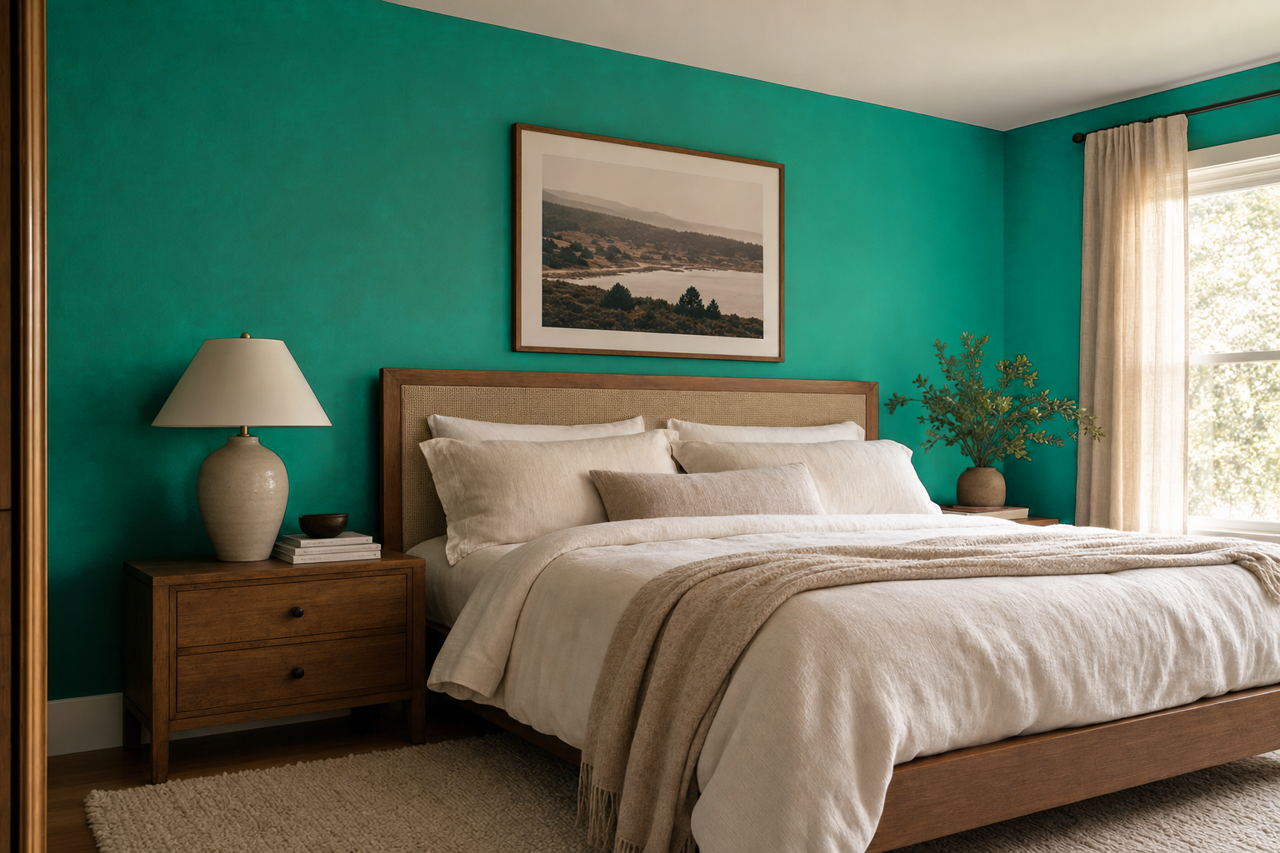Kelp by Benjamin Moore on interiors