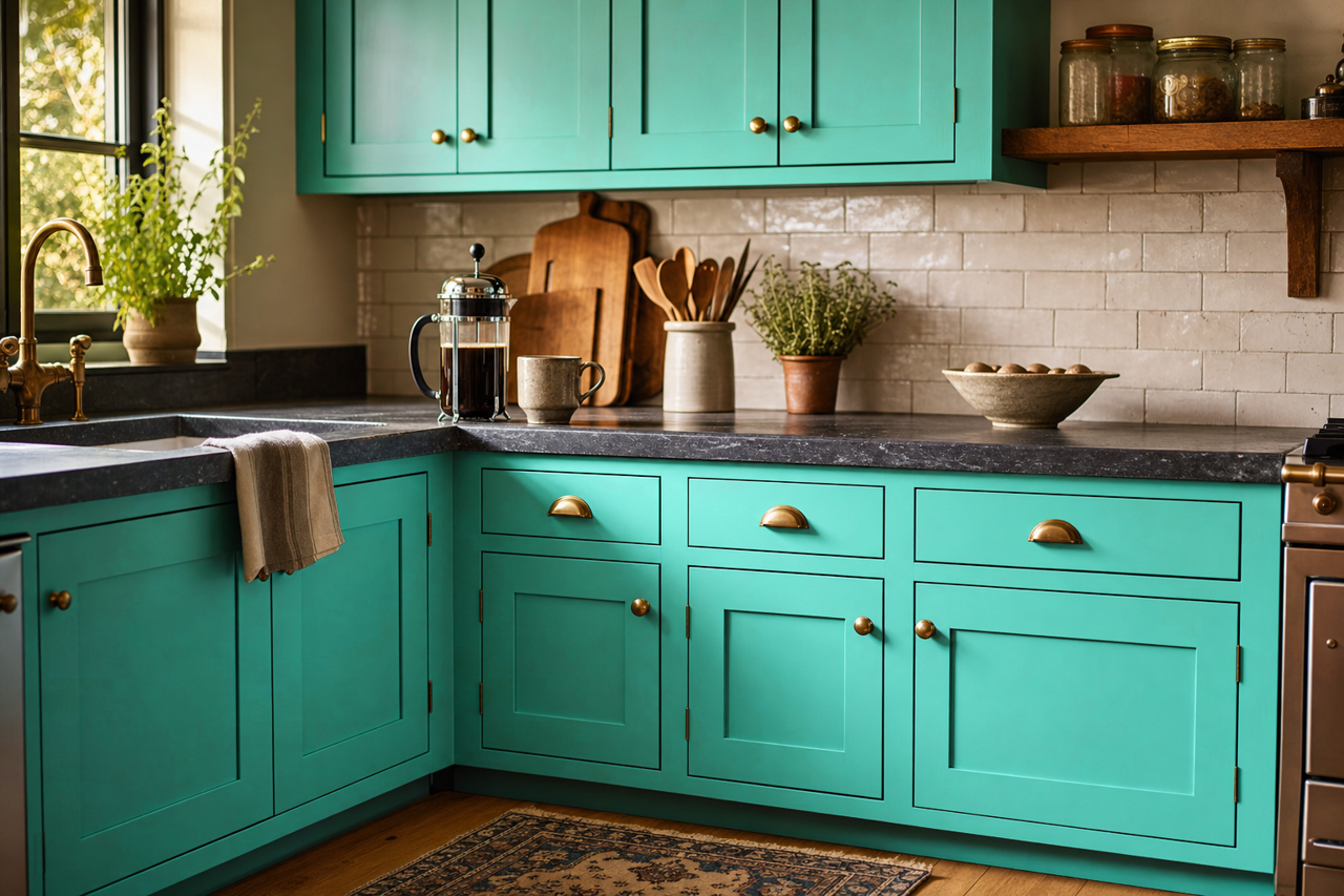 Egyptian by Benjamin Moore on cabinets