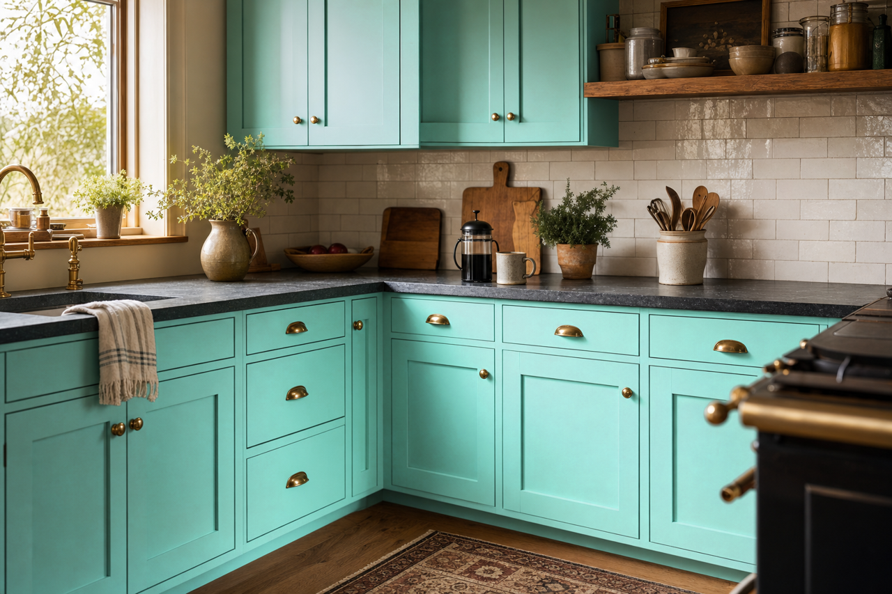 South by Benjamin Moore on cabinets