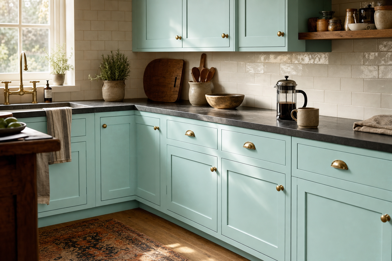 Summer by Benjamin Moore on cabinets