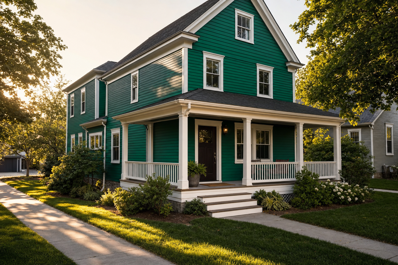 Green by Benjamin Moore on exterior