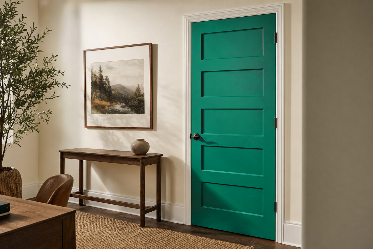 Leprechaun by Benjamin Moore on interior-doors