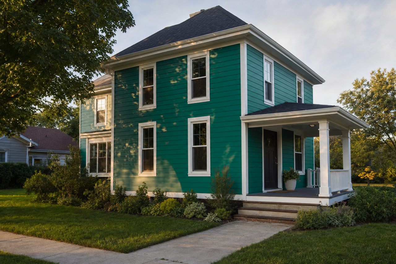 Green by Benjamin Moore on exterior