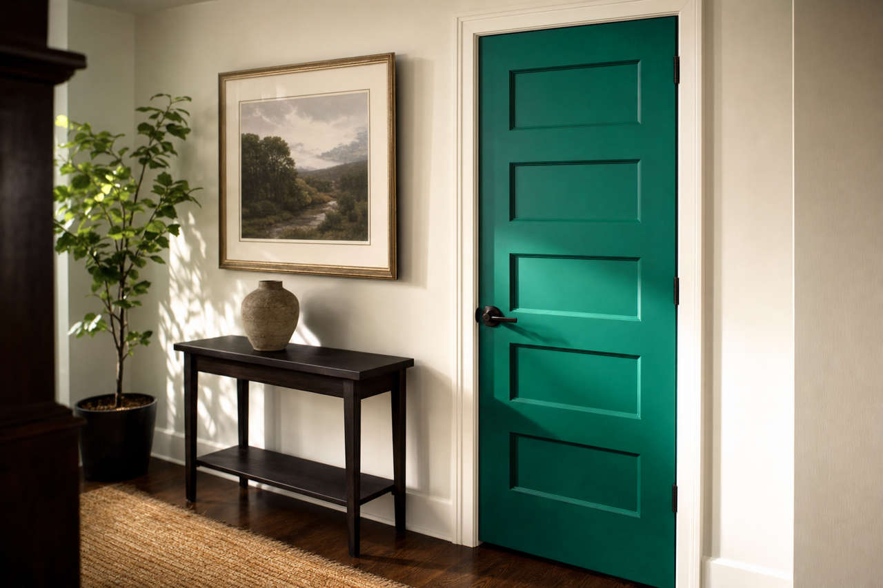 Lawn by Benjamin Moore on interior-doors