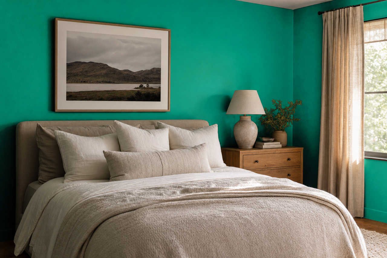 Green by Benjamin Moore on interiors