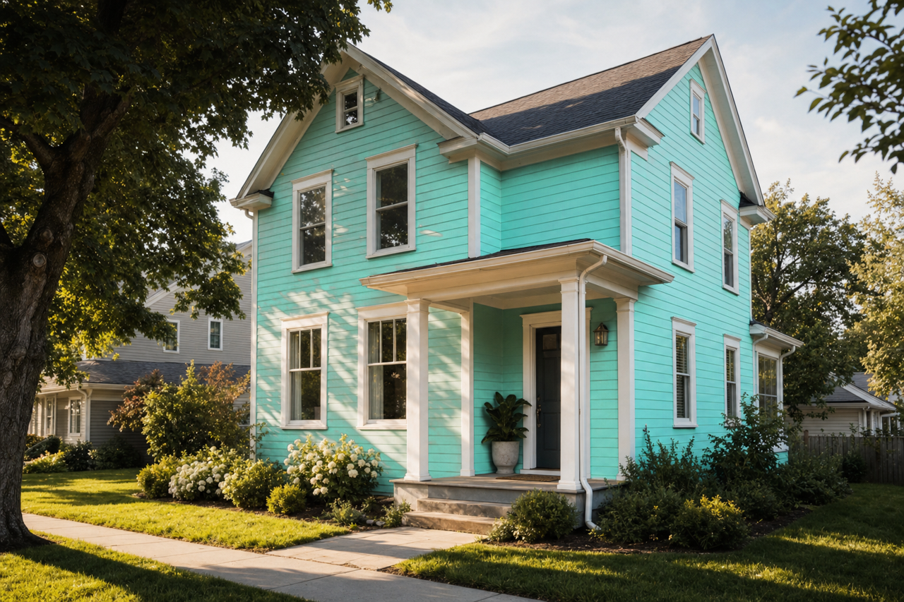 Green by Benjamin Moore on exterior