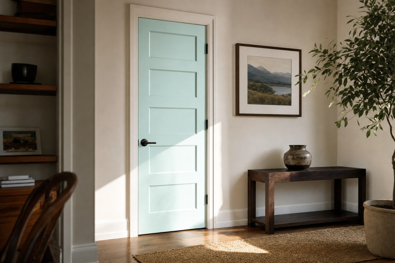 Soft by Benjamin Moore on interior-doors