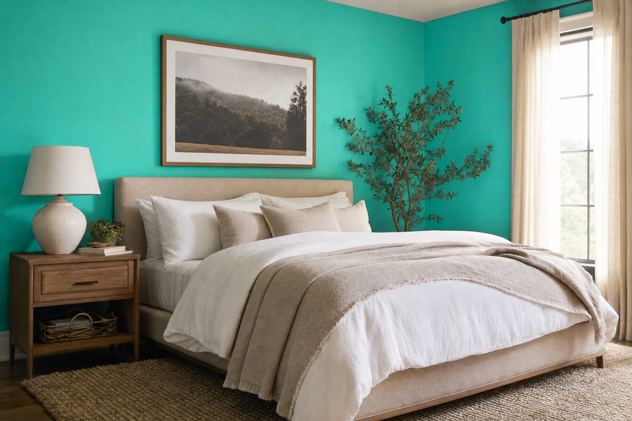 Green by Benjamin Moore on interiors