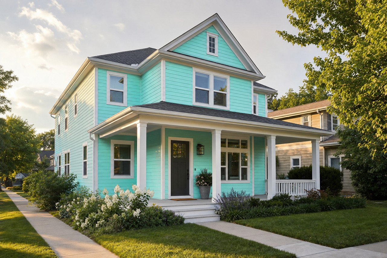 Scuba by Benjamin Moore on exterior