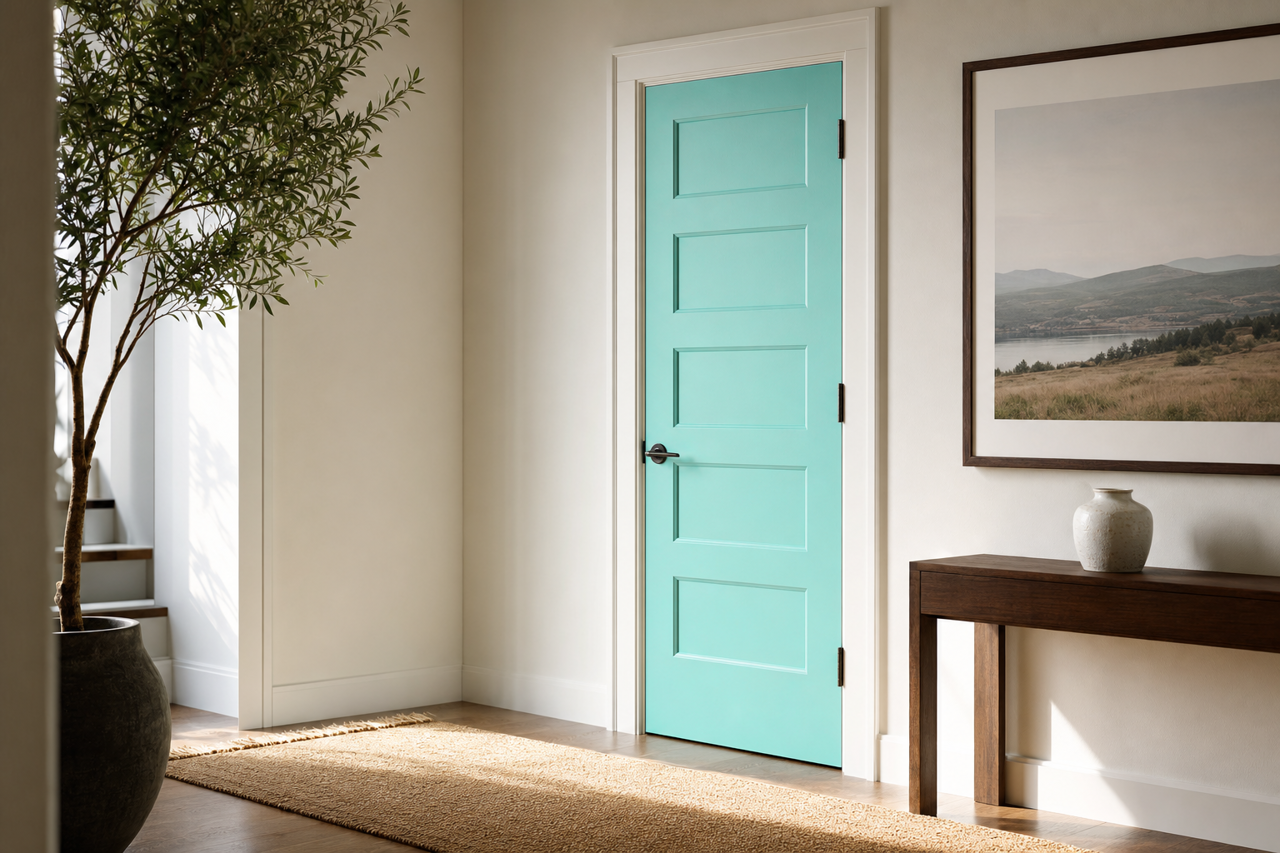 Scuba by Benjamin Moore on interior-doors