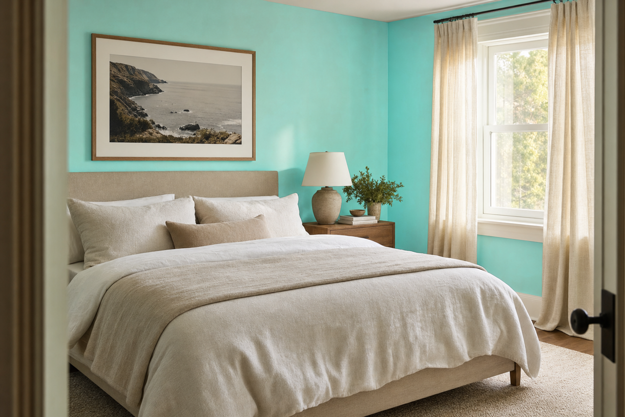 Scuba by Benjamin Moore on interiors