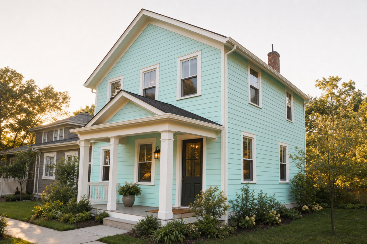 Misty by Benjamin Moore on exterior