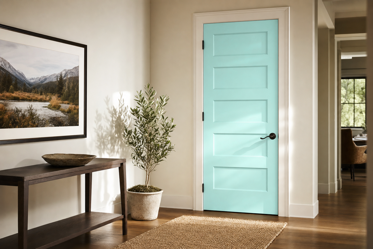 Misty by Benjamin Moore on interior-doors