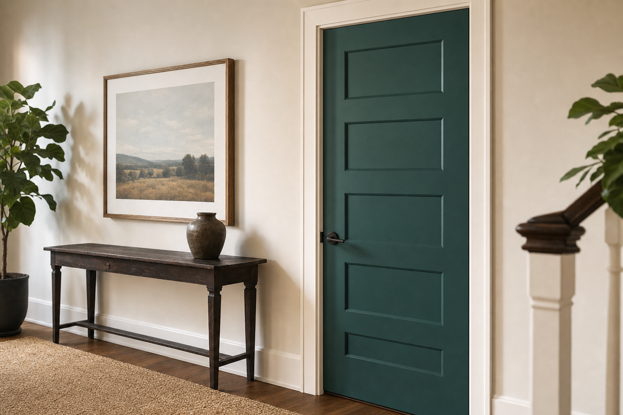 Forest by Benjamin Moore on interior-doors