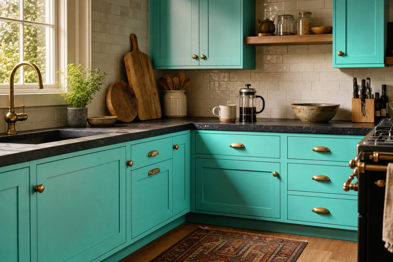 Capri by Benjamin Moore on cabinets