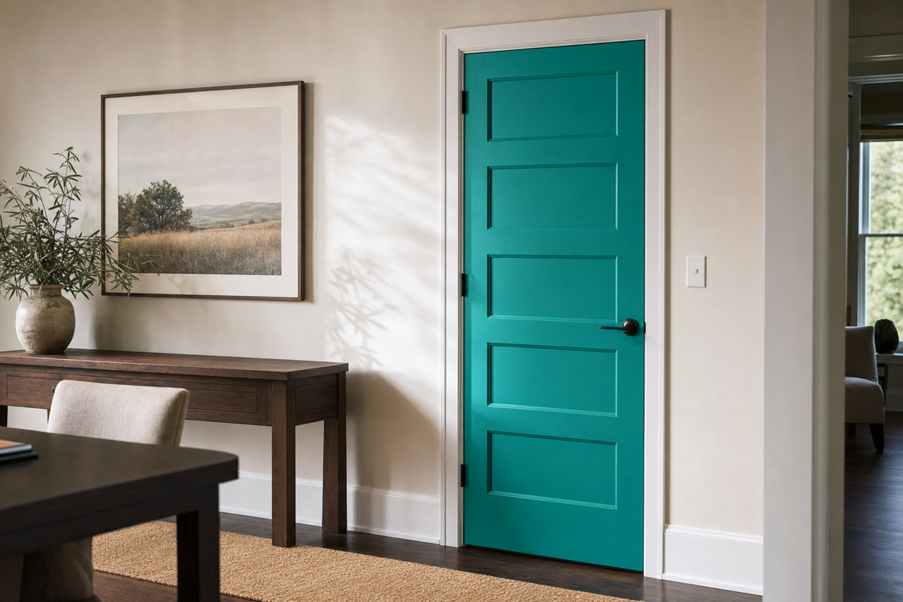 Aruba by Benjamin Moore on interior-doors