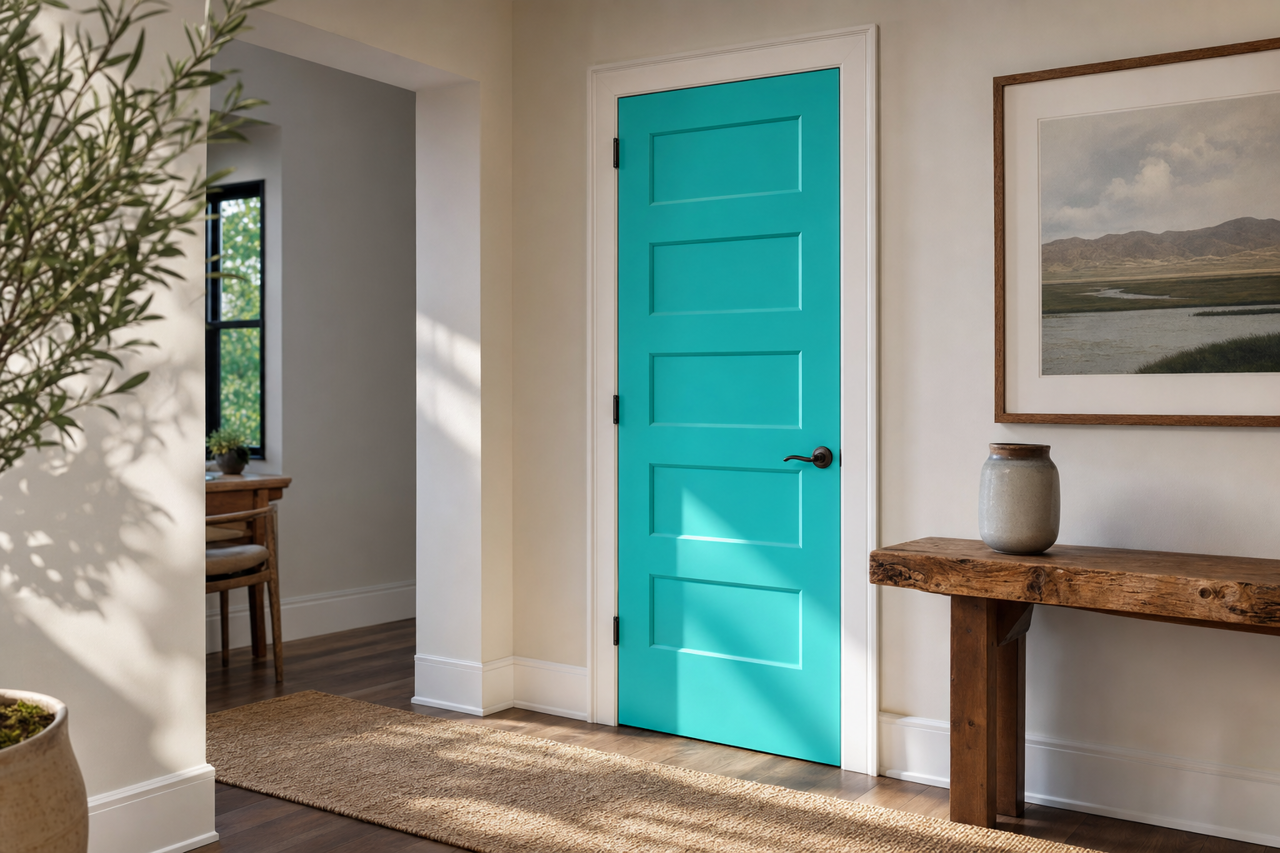 Poolside by Benjamin Moore on interior-doors