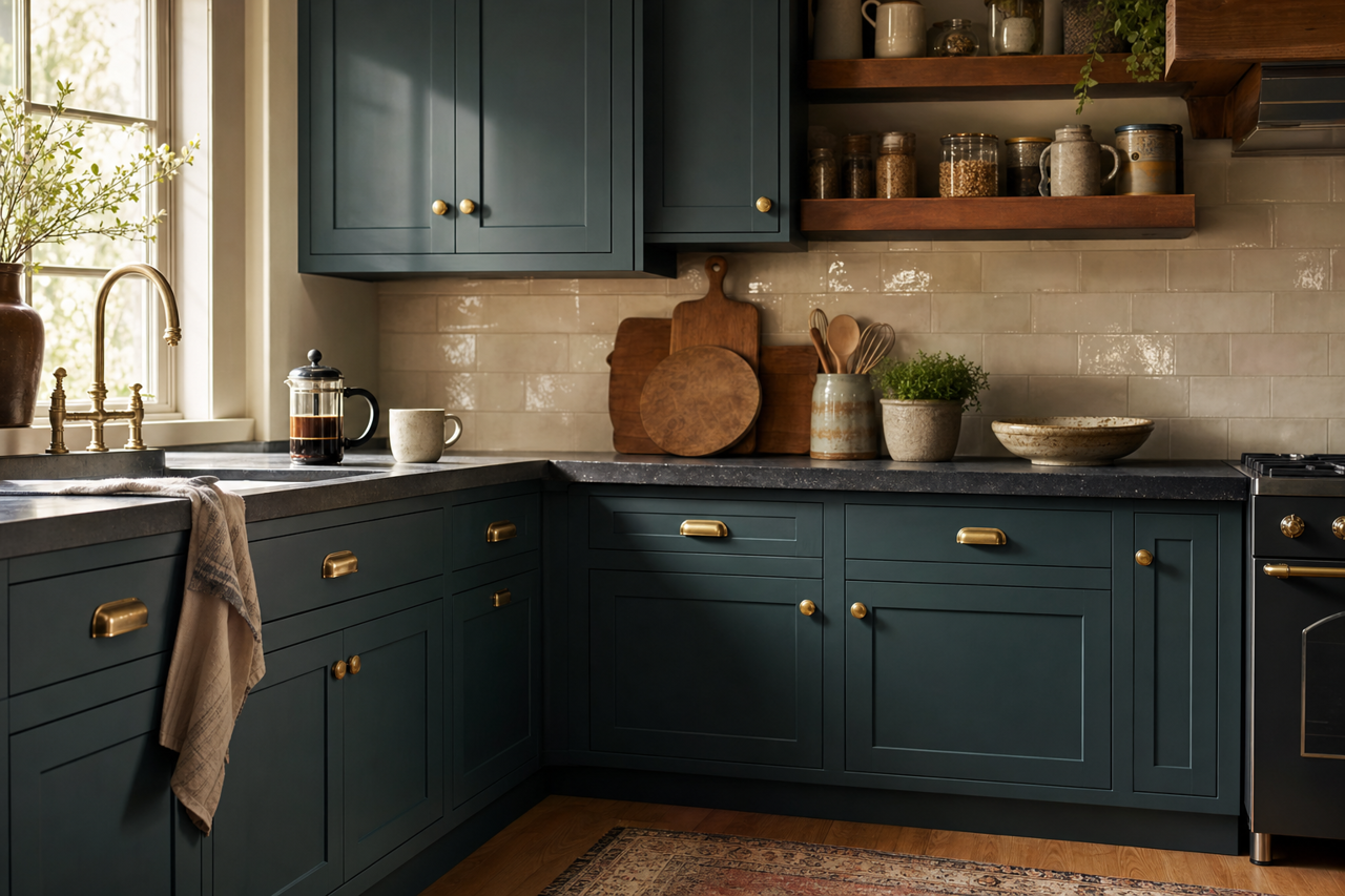 Pacific by Benjamin Moore on cabinets