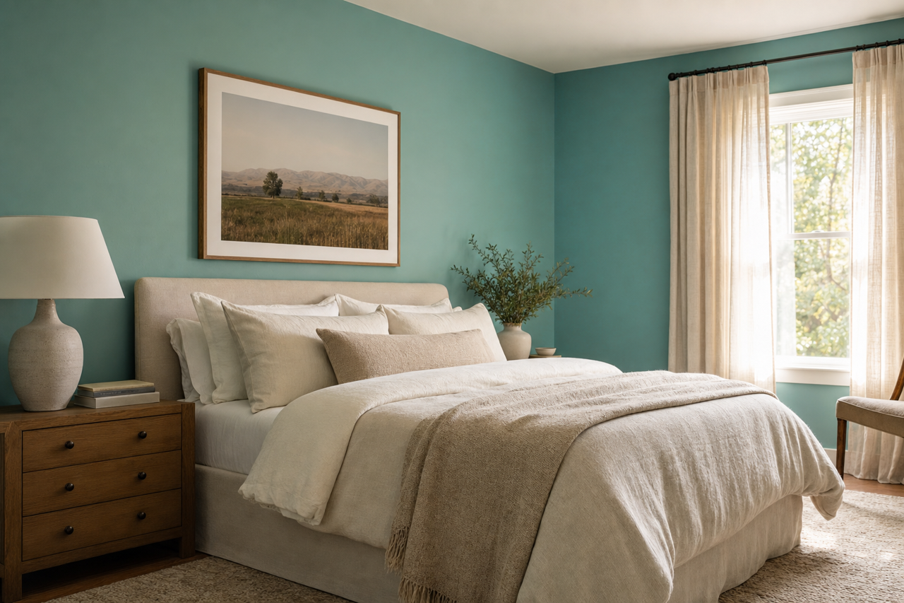 Peacock by Benjamin Moore on interiors
