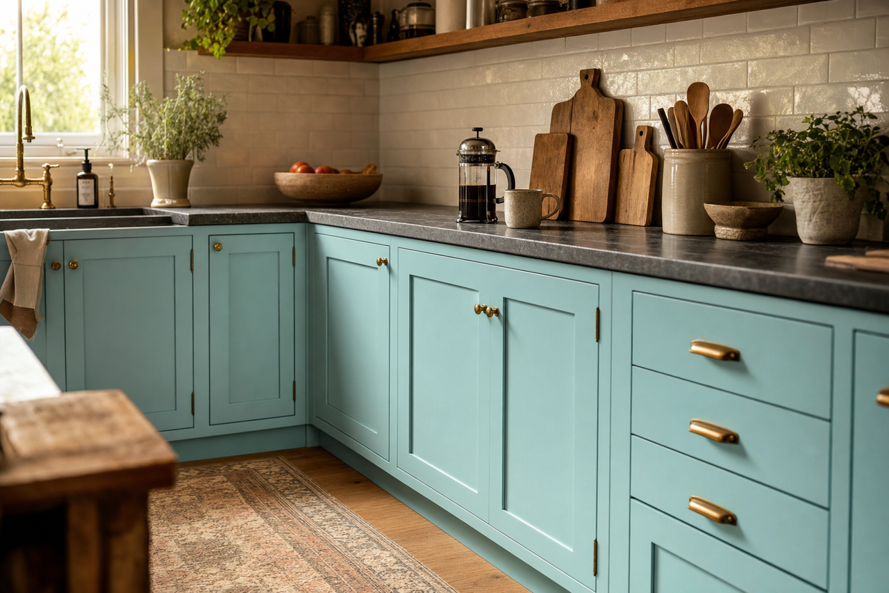 Spectra by Benjamin Moore on cabinets