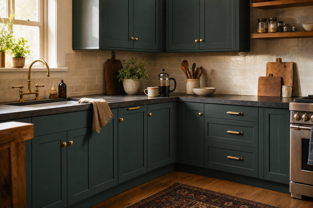 Salamander by Benjamin Moore on cabinets