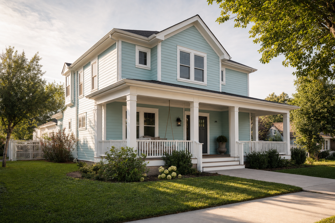 Waterfall by Benjamin Moore on exterior