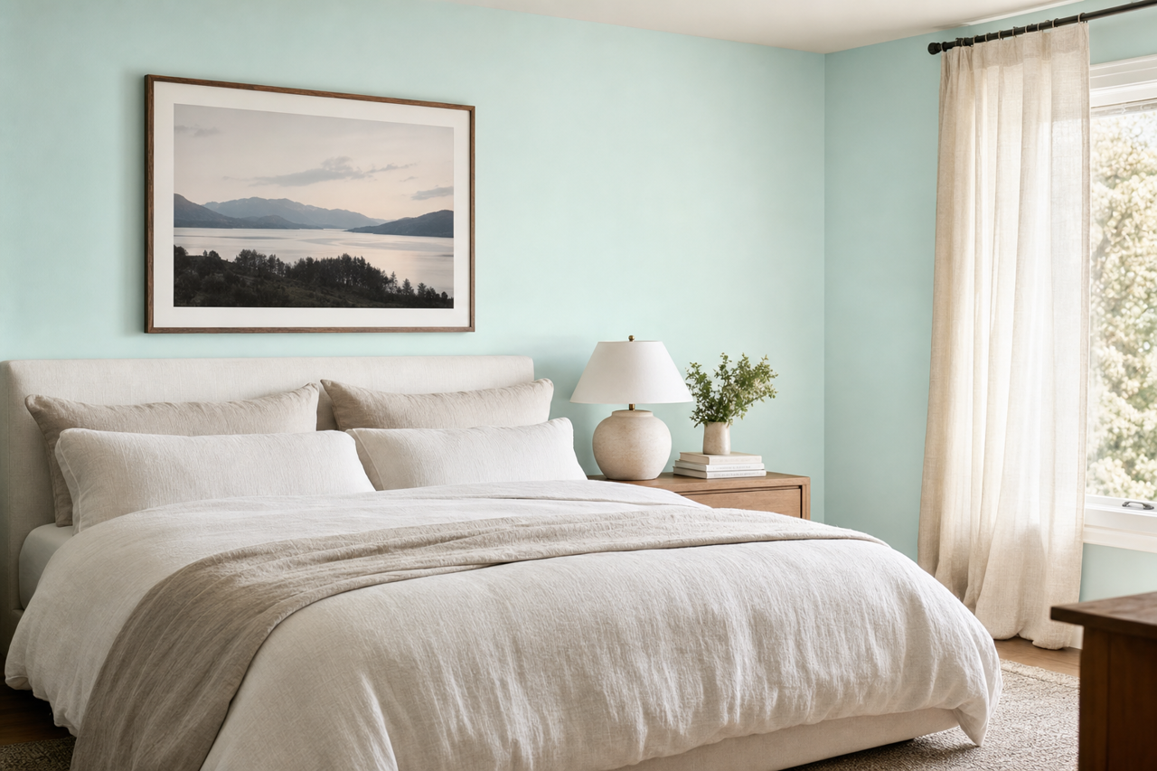 Blue by Benjamin Moore on interiors