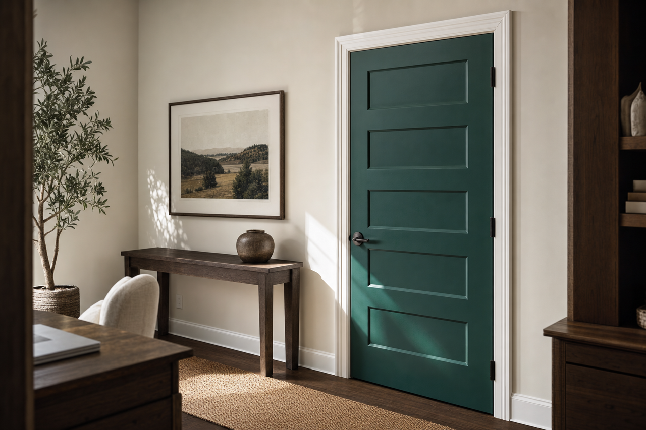 Ocean by Benjamin Moore on interior-doors