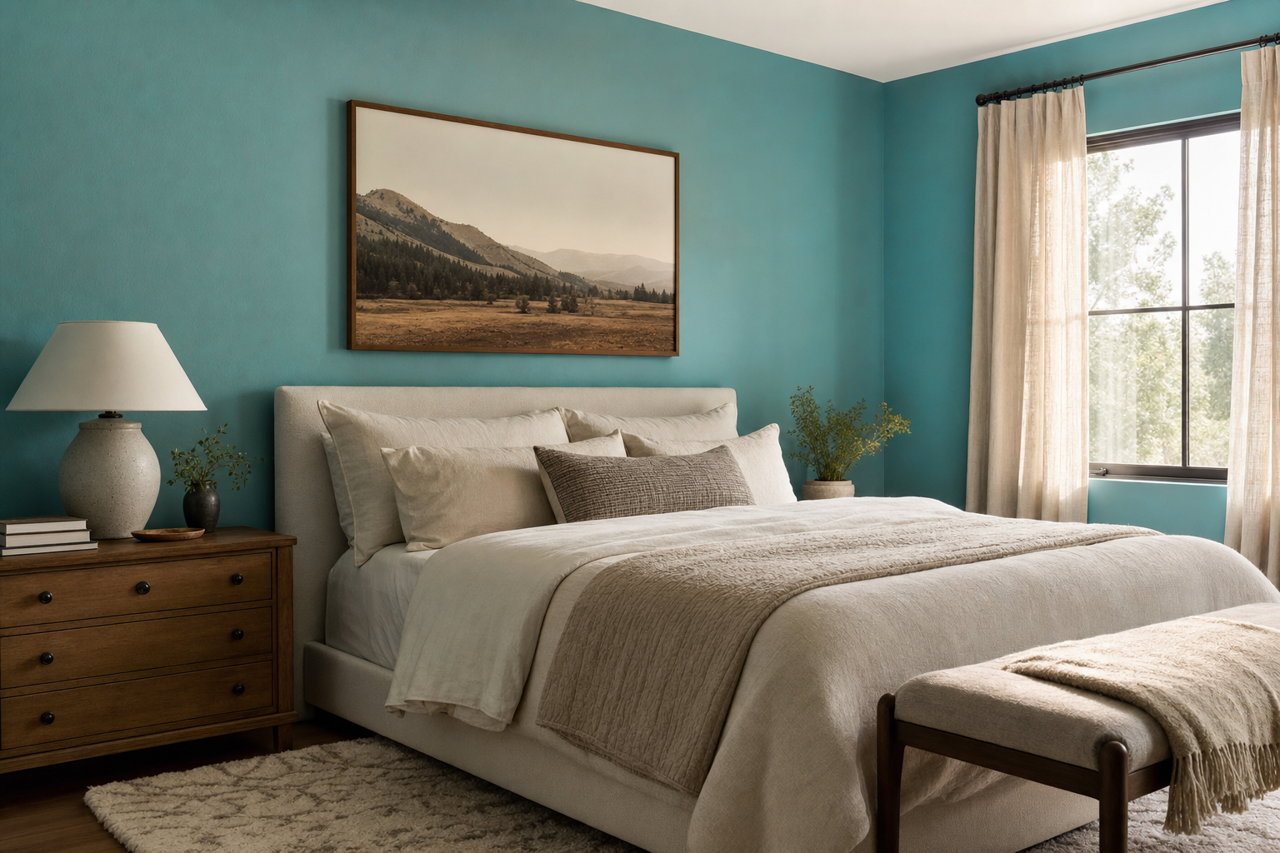 Blue by Benjamin Moore on interiors