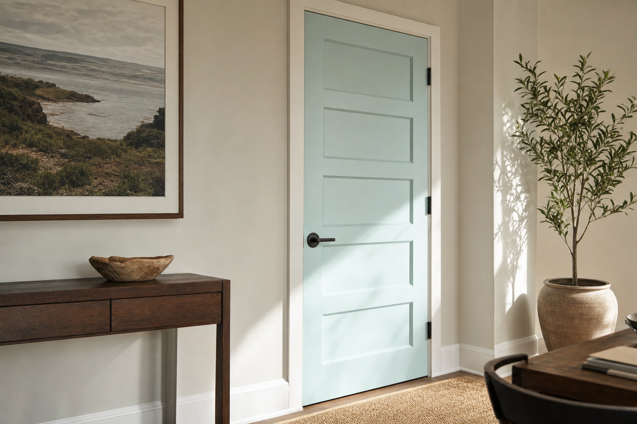 Ice by Benjamin Moore on interior-doors
