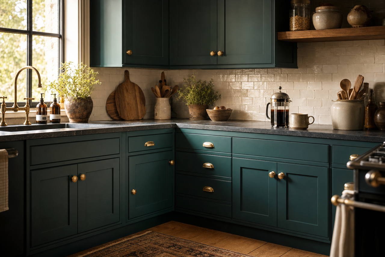 Bavarian by Benjamin Moore on cabinets