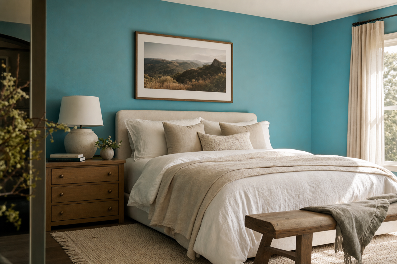 Blue by Benjamin Moore on interiors