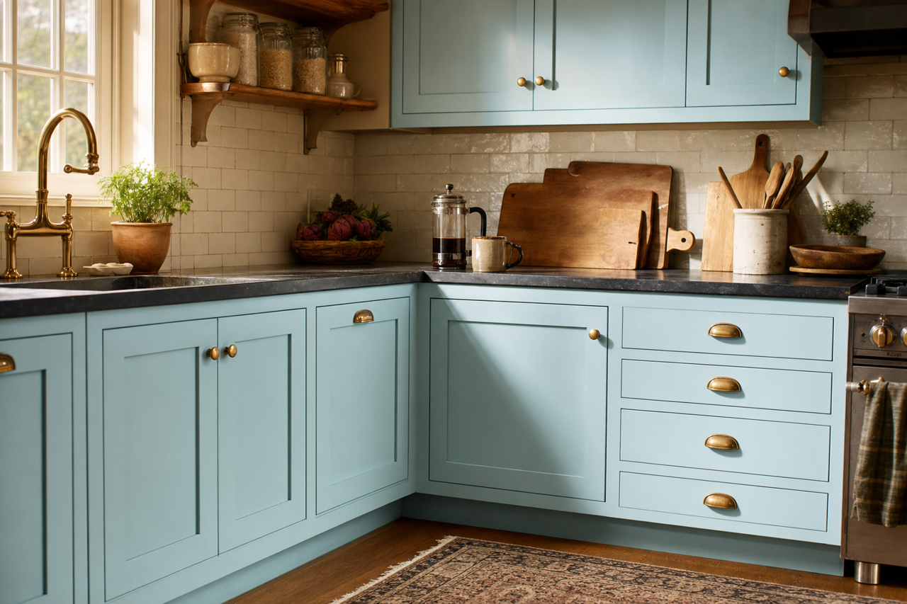 Old by Benjamin Moore on cabinets