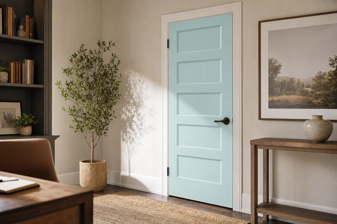 Clear by Benjamin Moore on interior-doors