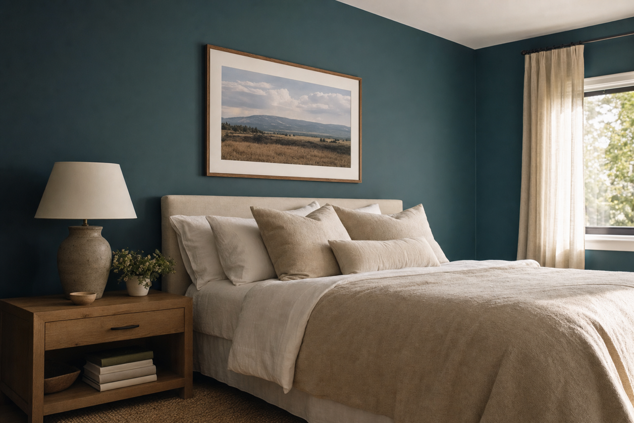 Teal by Benjamin Moore on interiors