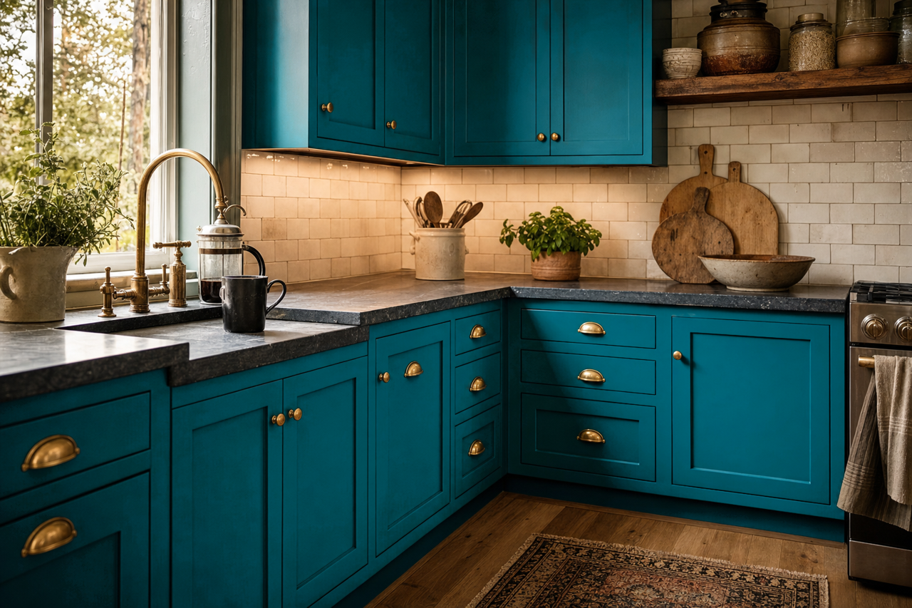 Pacific by Benjamin Moore on cabinets