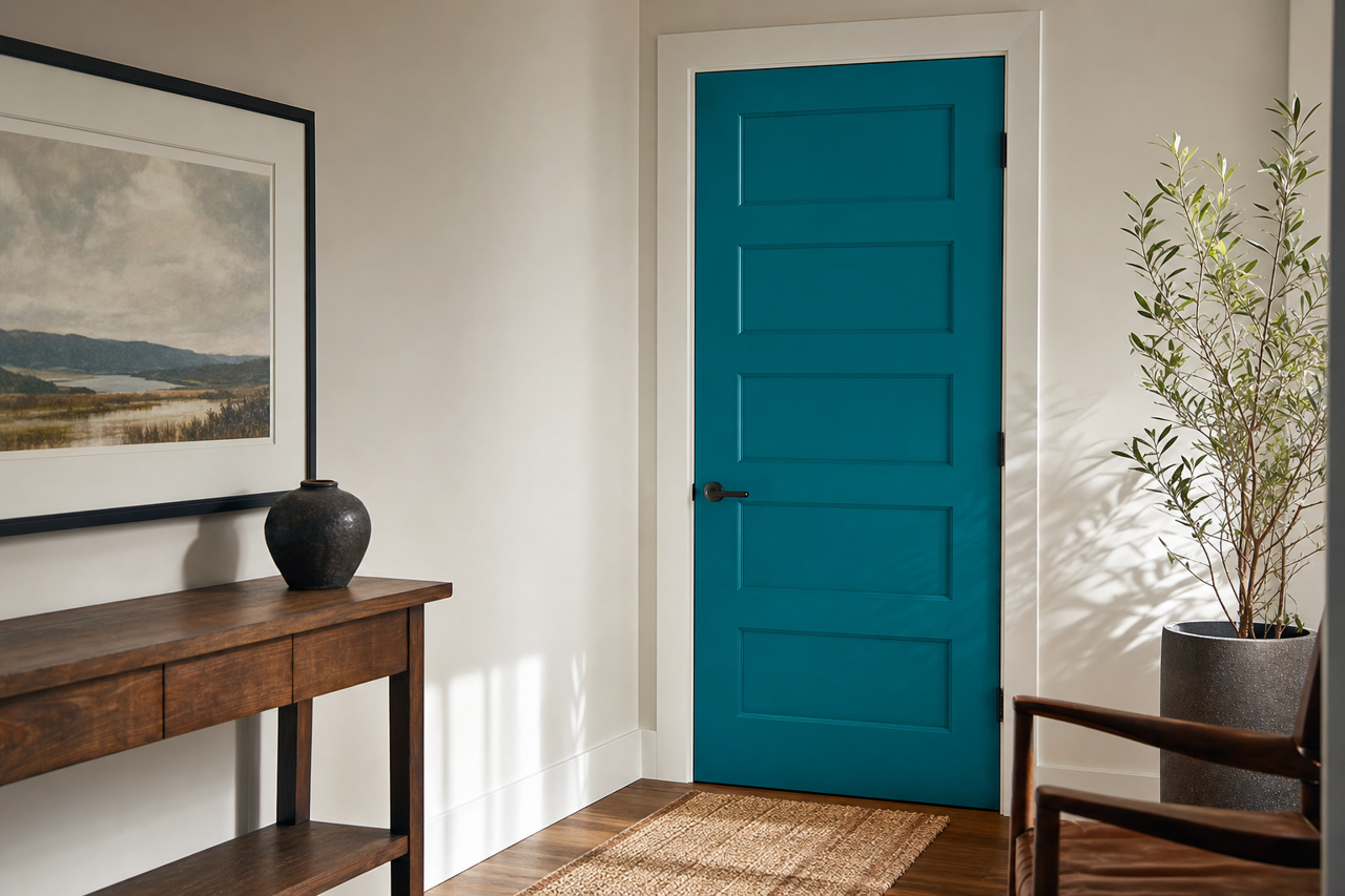 Pacific by Benjamin Moore on interior-doors