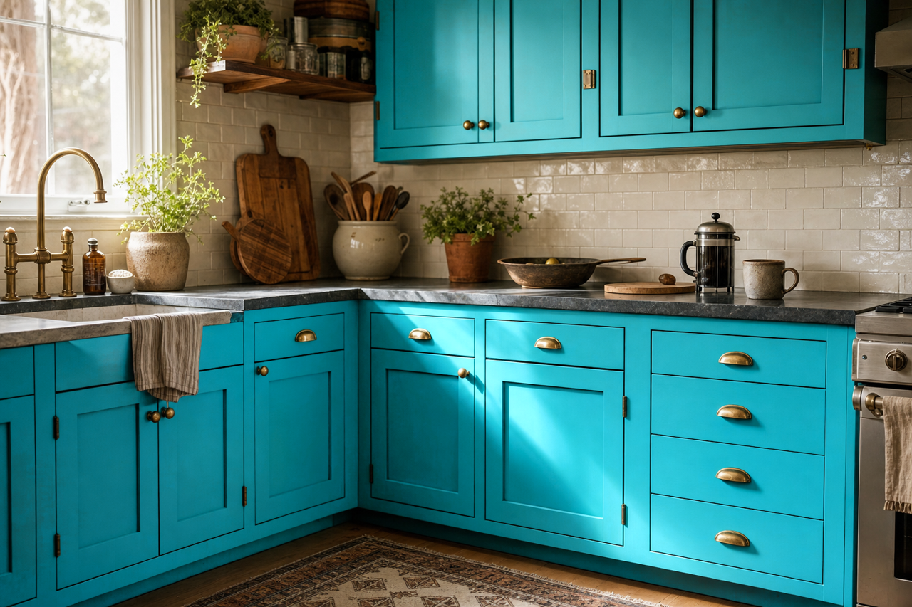 Bahaman by Benjamin Moore on cabinets