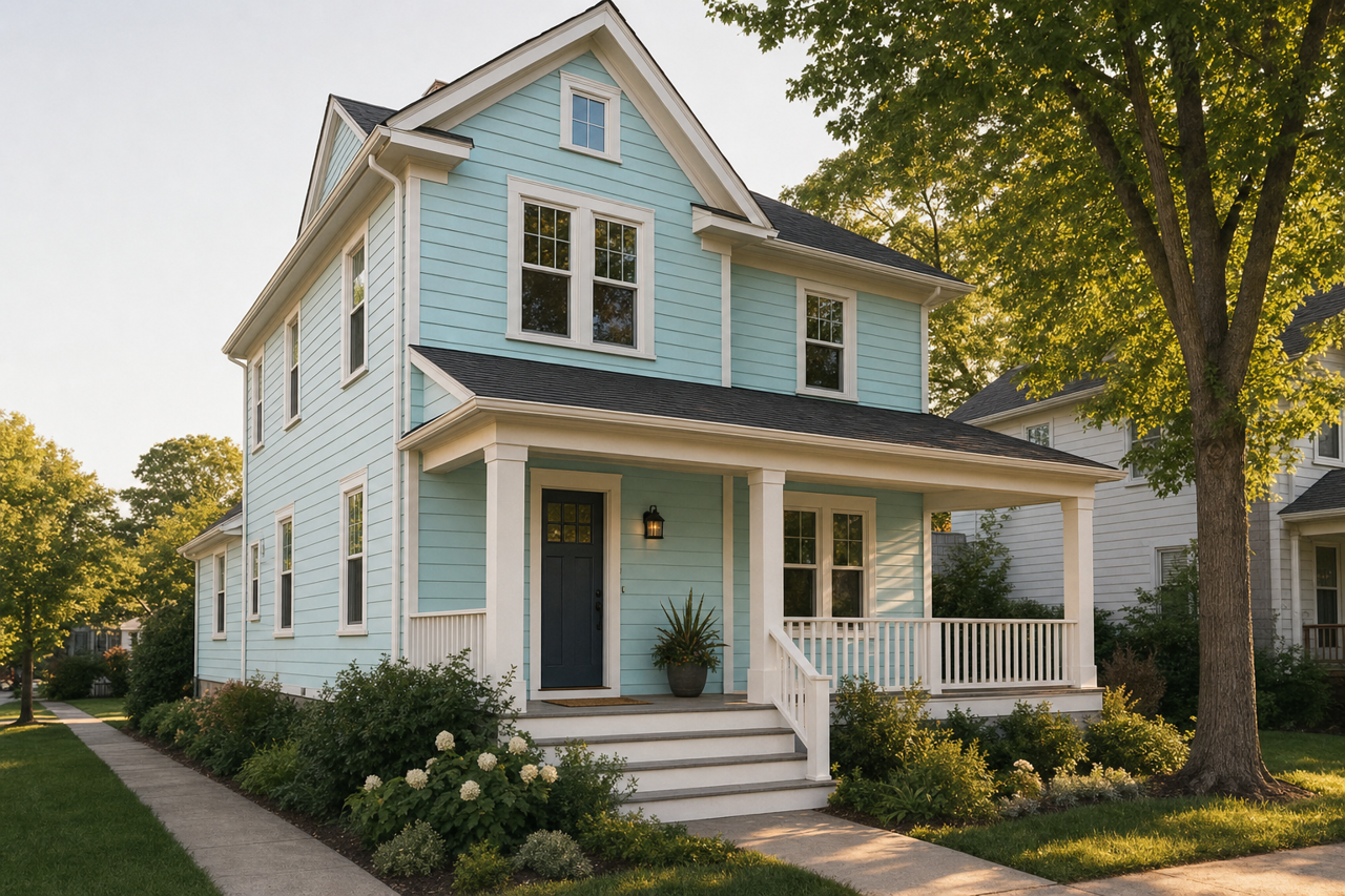 Serenity by Benjamin Moore on exterior